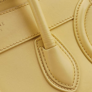 Pre-owned Celine Luggage Micro shopper Yellow Leather  handbag | stylenewstar