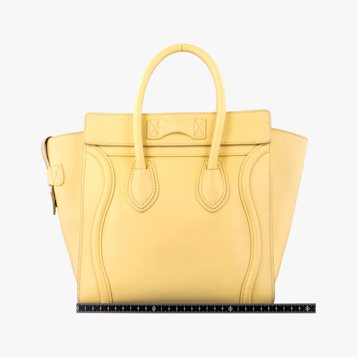 Pre-owned Celine Luggage Micro shopper Yellow Leather  handbag | stylenewstar