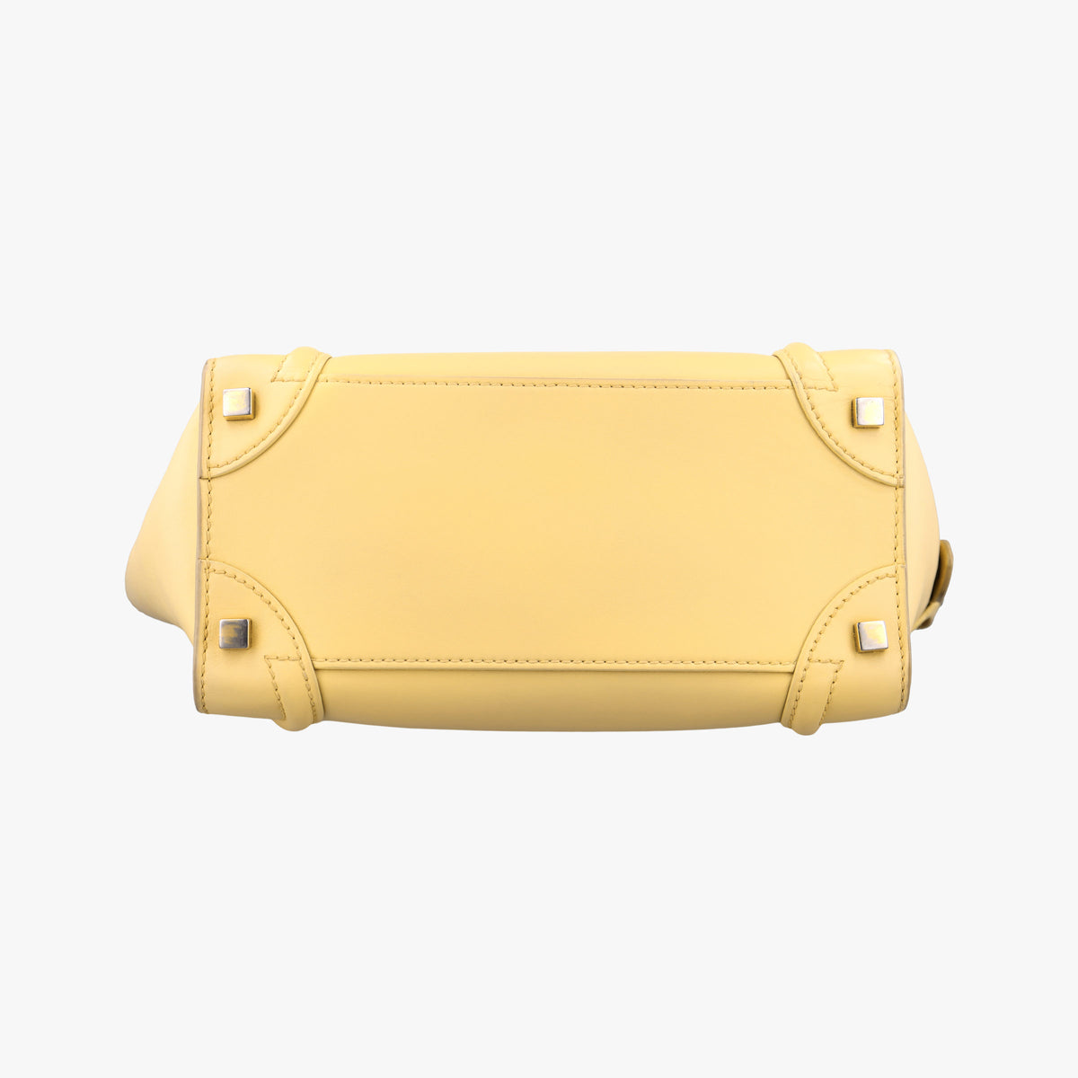 Pre-owned Celine Luggage Micro shopper Yellow Leather  handbag | stylenewstar