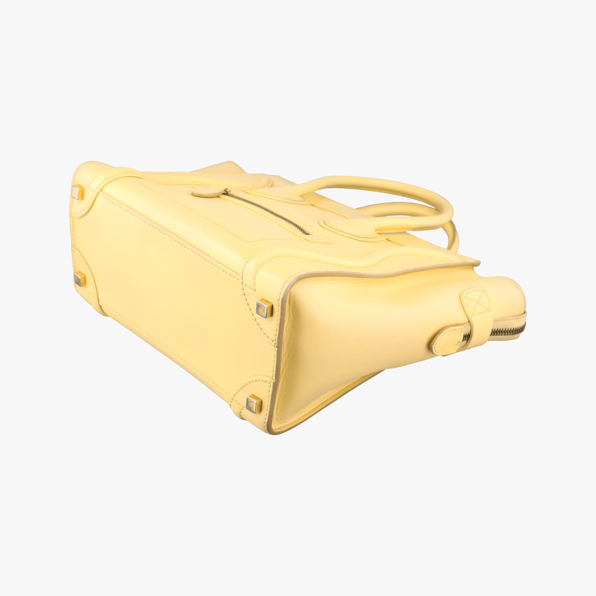 Pre-owned Celine Luggage Micro shopper Yellow Leather  handbag | stylenewstar
