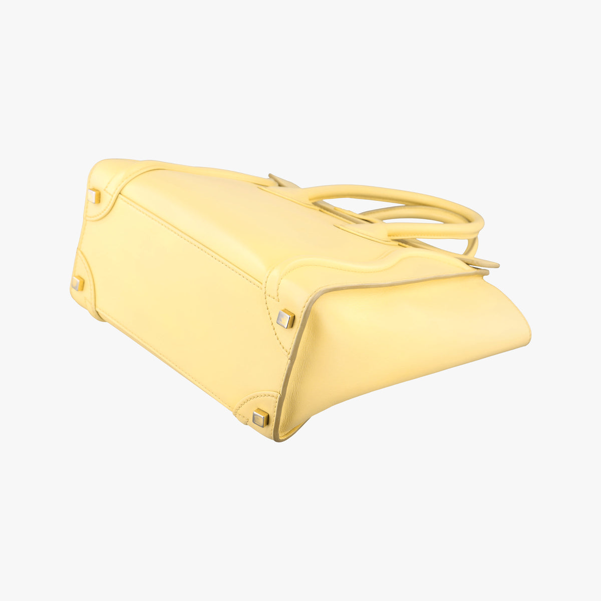 Pre-owned Celine Luggage Micro shopper Yellow Leather  handbag | stylenewstar