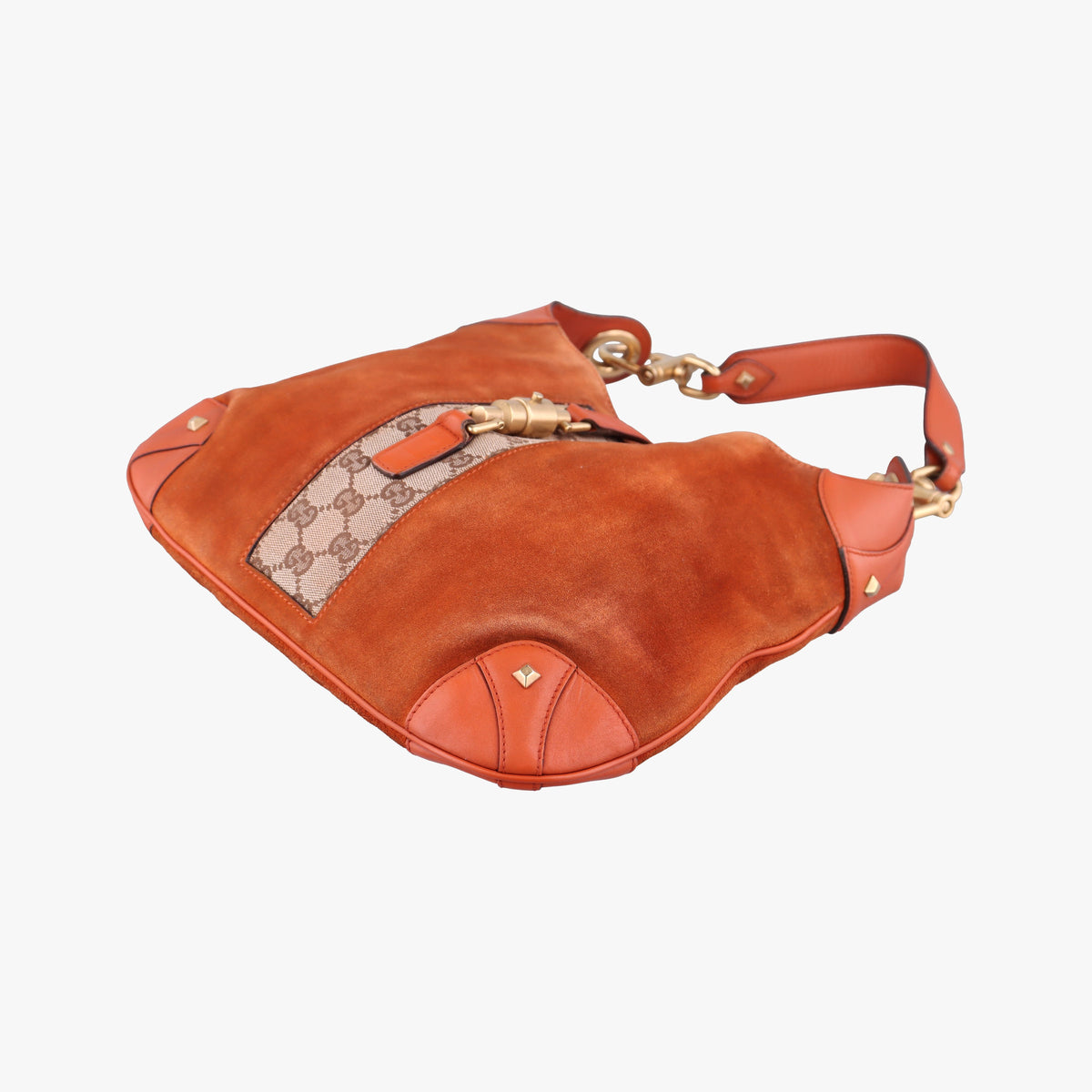 Pre-owned Gucci New Jackie Orange Suede 20888 handbag | stylenewstar