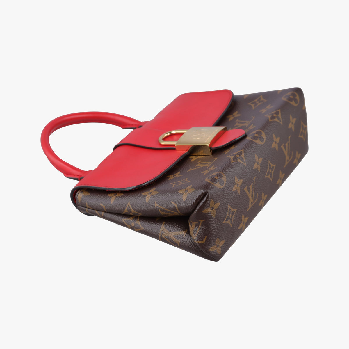 Pre-owned Louis Vuitton Locky BB Monogram/Brown×Coqulicot Monogram canvas×calf leather M44322 shoulderbag | stylenewstar