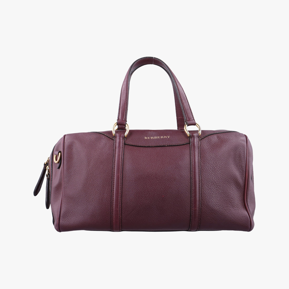 Pre-owned Burberry Alchester Burgundy Leather  handbag | stylenewstar