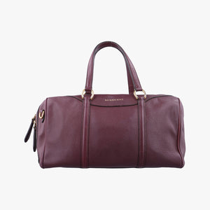 Pre-owned Burberry Alchester Burgundy Leather  handbag | stylenewstar