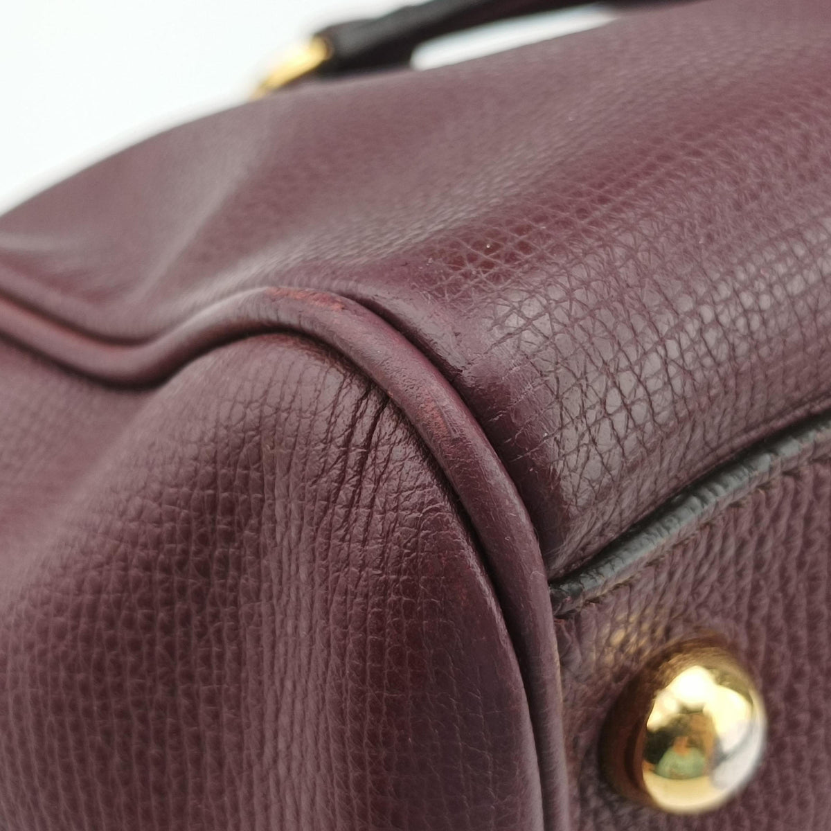 Pre-owned Burberry Alchester Burgundy Leather  handbag | stylenewstar