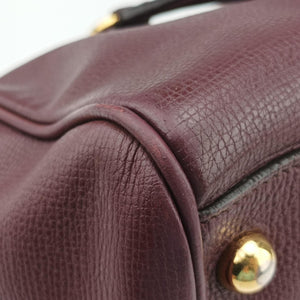 Pre-owned Burberry Alchester Burgundy Leather  handbag | stylenewstar