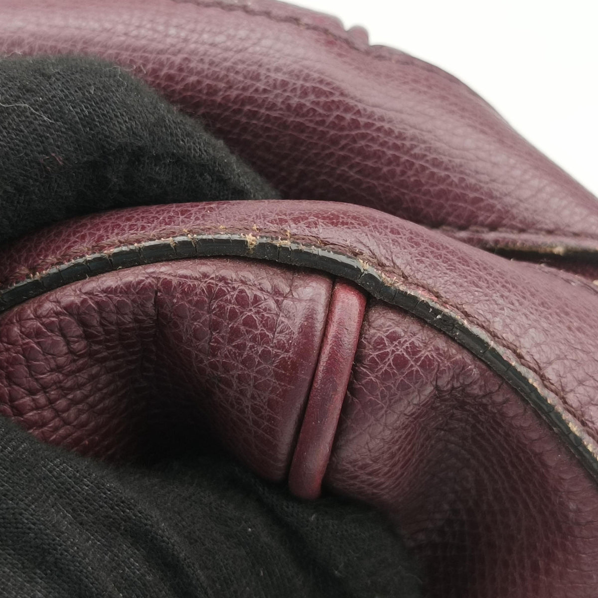 Pre-owned Burberry Alchester Burgundy Leather  handbag | stylenewstar
