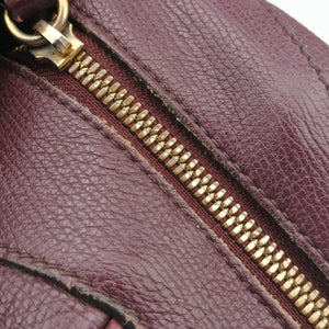 Pre-owned Burberry Alchester Burgundy Leather  handbag | stylenewstar