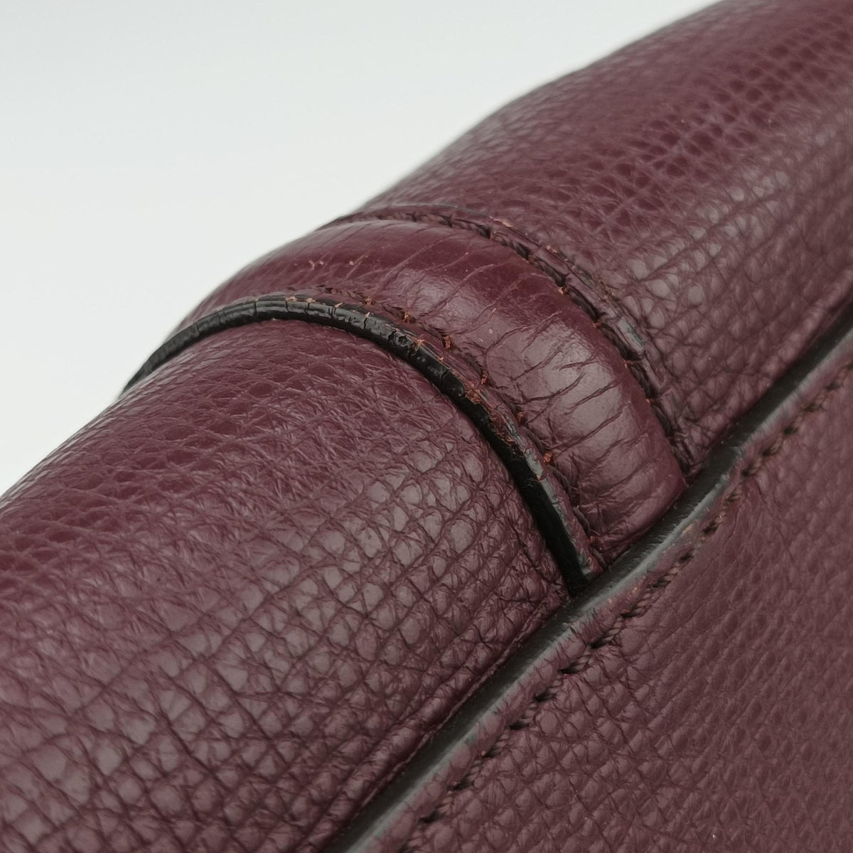 Pre-owned Burberry Alchester Burgundy Leather  handbag | stylenewstar