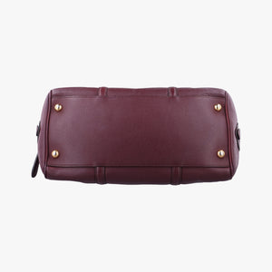 Pre-owned Burberry Alchester Burgundy Leather  handbag | stylenewstar