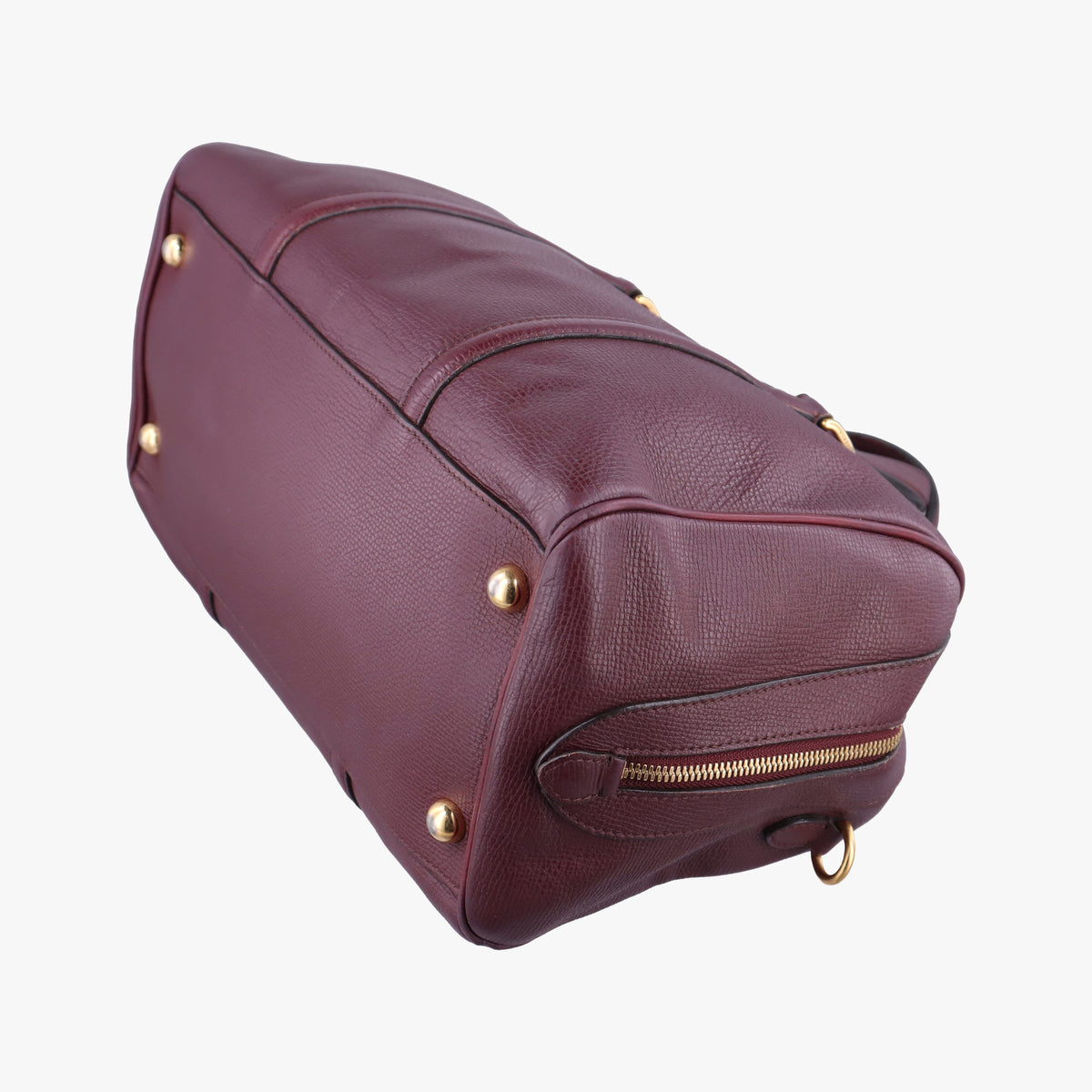 Pre-owned Burberry Alchester Burgundy Leather  handbag | stylenewstar