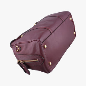 Pre-owned Burberry Alchester Burgundy Leather  handbag | stylenewstar