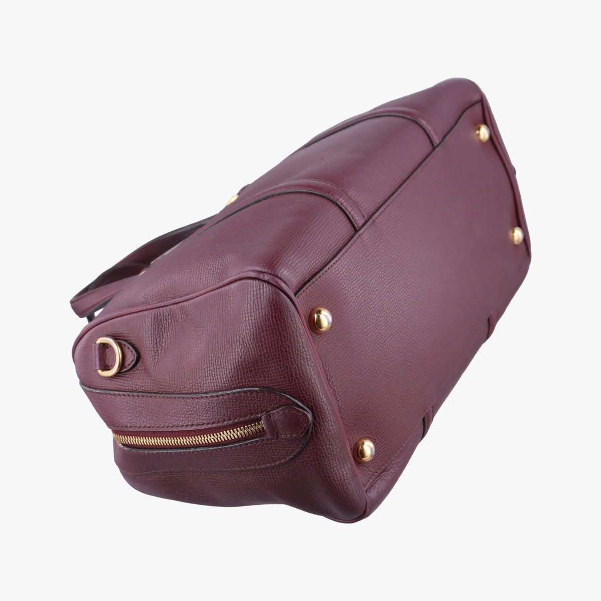 Pre-owned Burberry Alchester Burgundy Leather  handbag | stylenewstar
