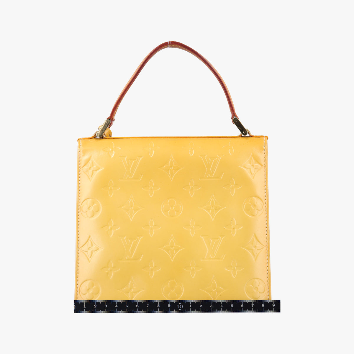 Pre-owned Louis Vuitton Spring Street Lime yellow Vernis M91068 handbag | stylenewstar