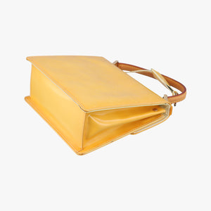 Pre-owned Louis Vuitton Spring Street Lime yellow Vernis M91068 handbag | stylenewstar