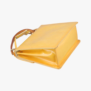 Pre-owned Louis Vuitton Spring Street Lime yellow Vernis M91068 handbag | stylenewstar