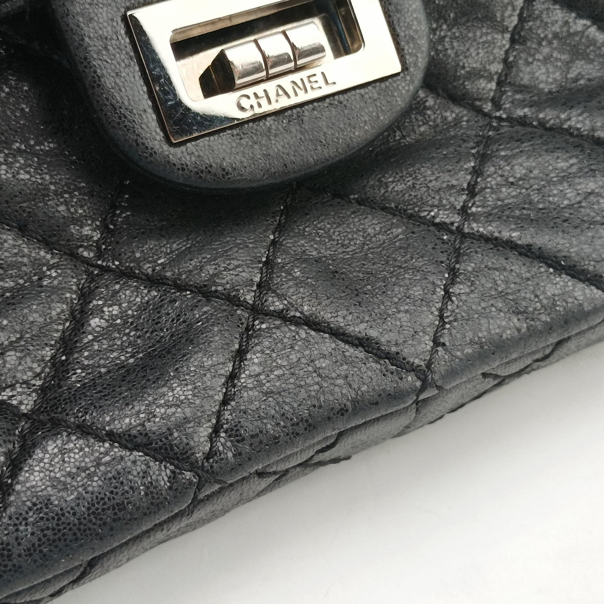Pre-owned Chanel 2.55 Classic Flap Black Leather A46213 shoulderbag | stylenewstar
