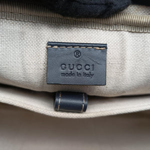 Vintage Gucci GG Supreme Business Beige×Navy PVC coated canvas×Leather 322287 handbag | stylenewstar