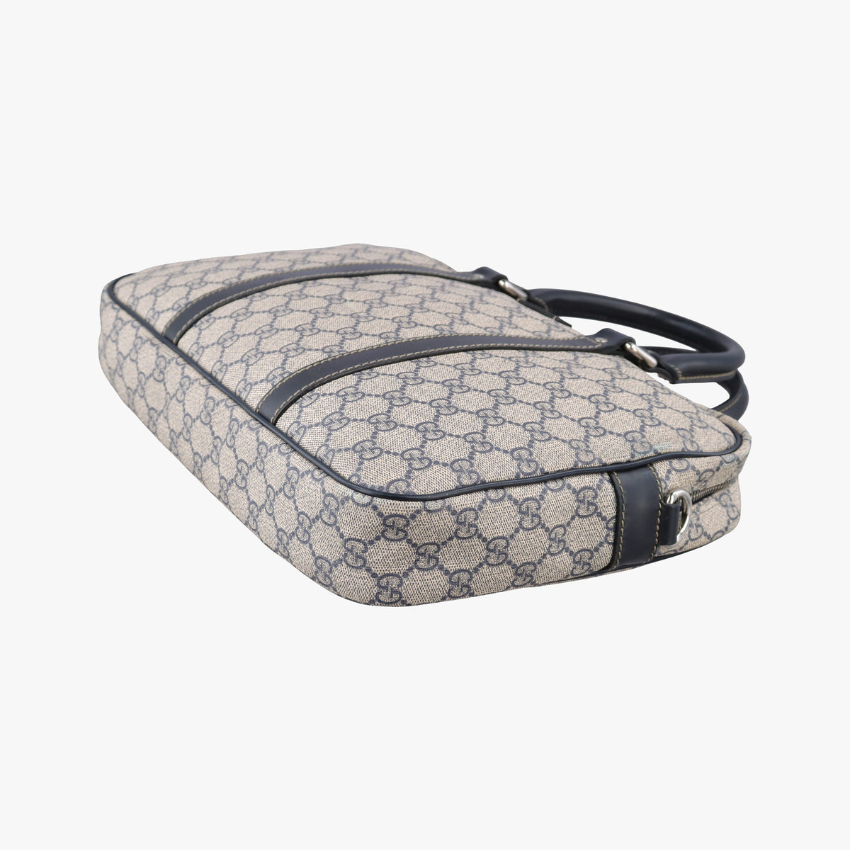 Vintage Gucci GG Supreme Business Beige×Navy PVC coated canvas×Leather 322287 handbag | stylenewstar
