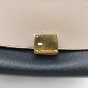 Vintage Celine Trapeze Beige×black×pink Suede × leather  shoulderbag | stylenewstar