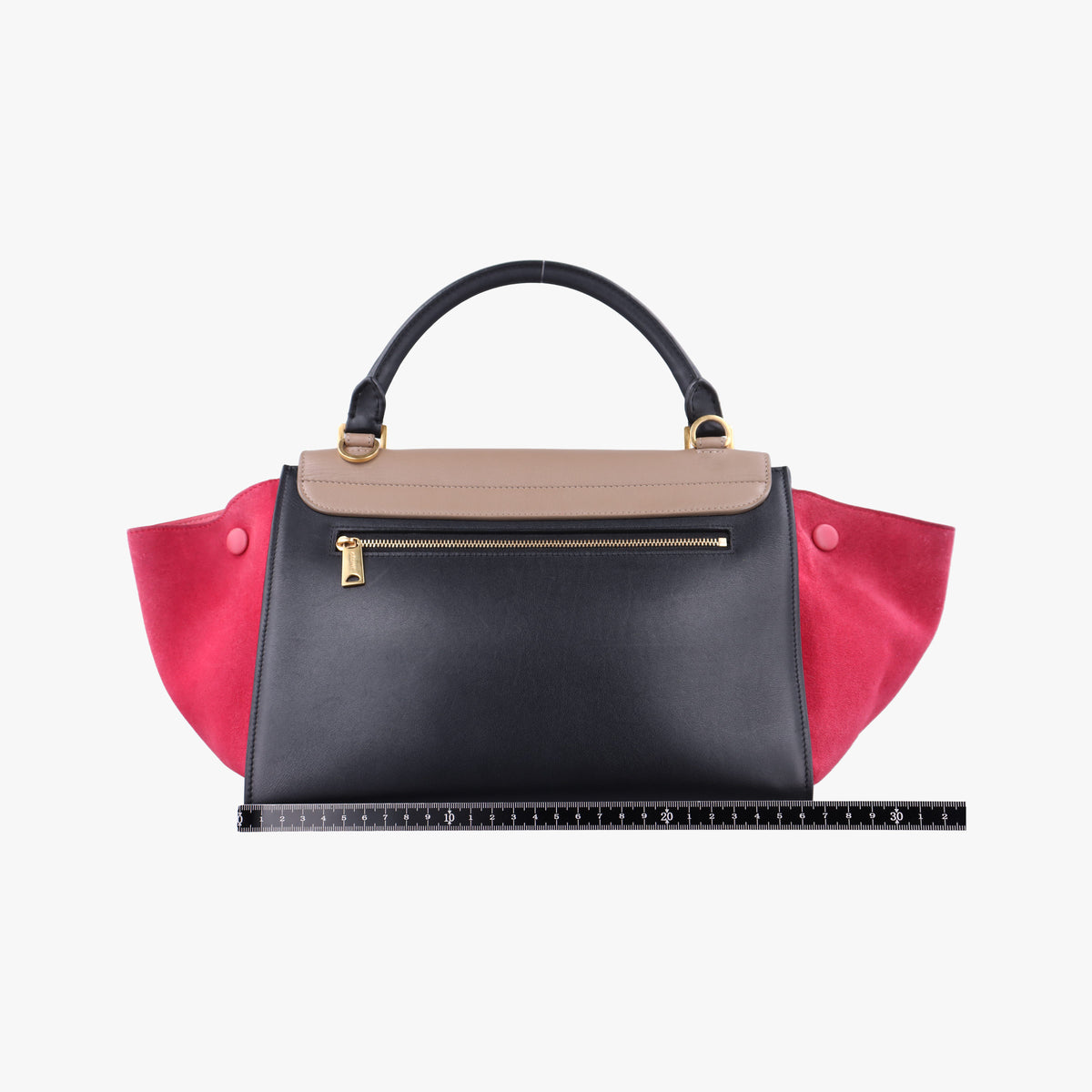 Vintage Celine Trapeze Beige×black×pink Suede × leather  shoulderbag | stylenewstar