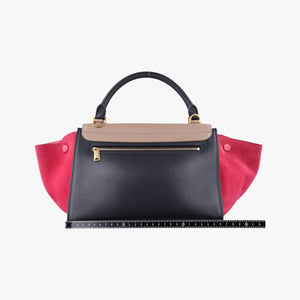 Vintage Celine Trapeze Beige×black×pink Suede × leather  shoulderbag | stylenewstar
