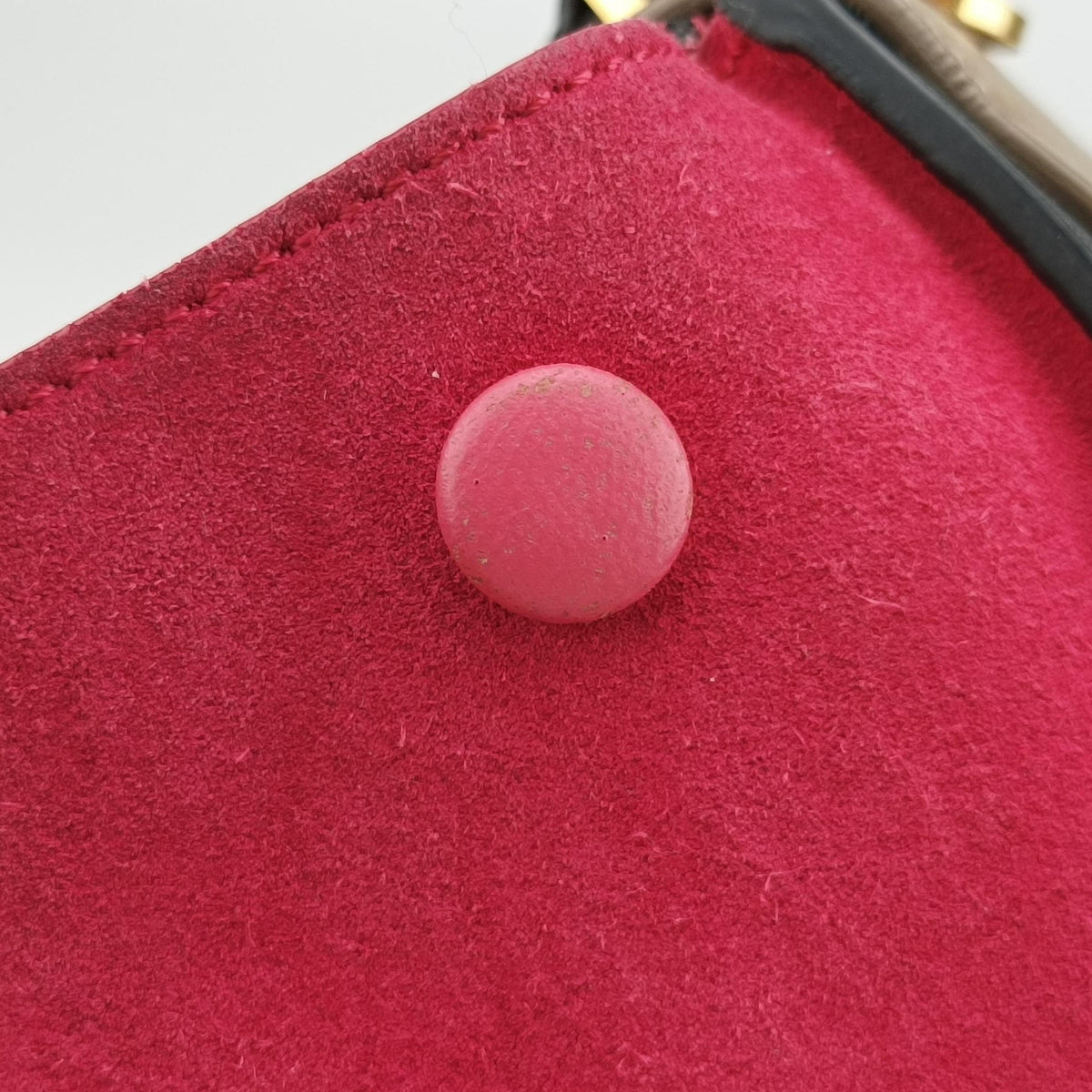 Vintage Celine Trapeze Beige×black×pink Suede × leather  shoulderbag | stylenewstar