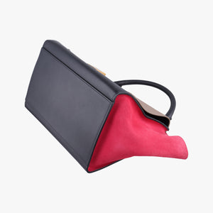 Vintage Celine Trapeze Beige×black×pink Suede × leather  shoulderbag | stylenewstar