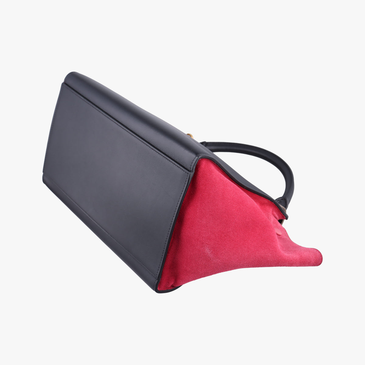Vintage Celine Trapeze Beige×black×pink Suede × leather  shoulderbag | stylenewstar