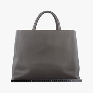 Pre-owned Fendi 2 JOURS Grey Leather 8BH250 shoulderbag | stylenewstar