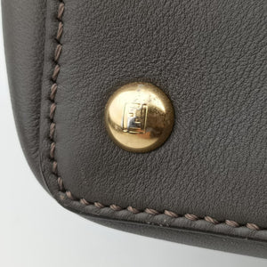 Pre-owned Fendi 2 JOURS Grey Leather 8BH250 shoulderbag | stylenewstar