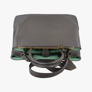 Pre-owned Fendi 2 JOURS Grey Leather 8BH250 shoulderbag | stylenewstar
