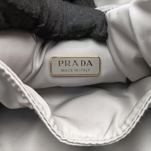 Pre-owned Prada Ribbon Re-Nylon Grey Nylon 1BA359 shoulderbag | stylenewstar