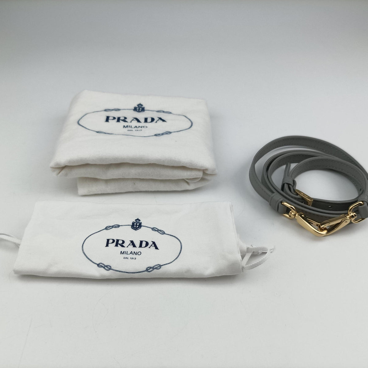 Pre-owned Prada Ribbon Re-Nylon Grey Nylon 1BA359 shoulderbag | stylenewstar