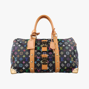 Pre-owned Louis Vuitton Keepall 45 noir Monogram Multicolor M92640 handbag | stylenewstar
