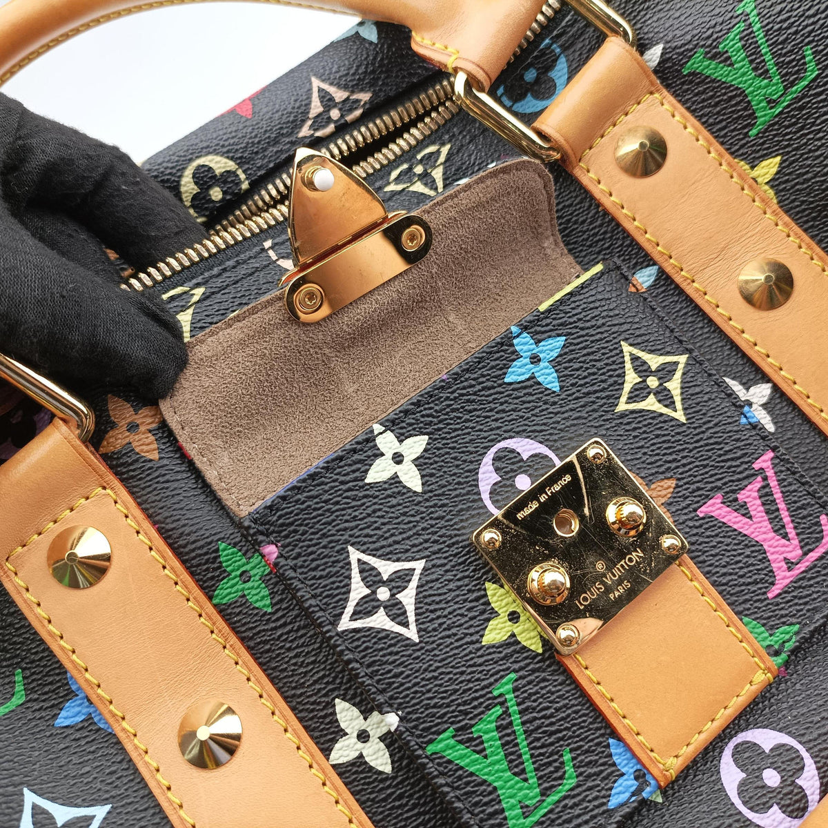 Pre-owned Louis Vuitton Keepall 45 noir Monogram Multicolor M92640 handbag | stylenewstar