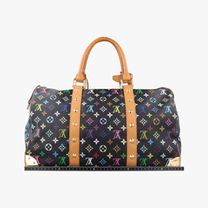 Pre-owned Louis Vuitton Keepall 45 noir Monogram Multicolor M92640 handbag | stylenewstar