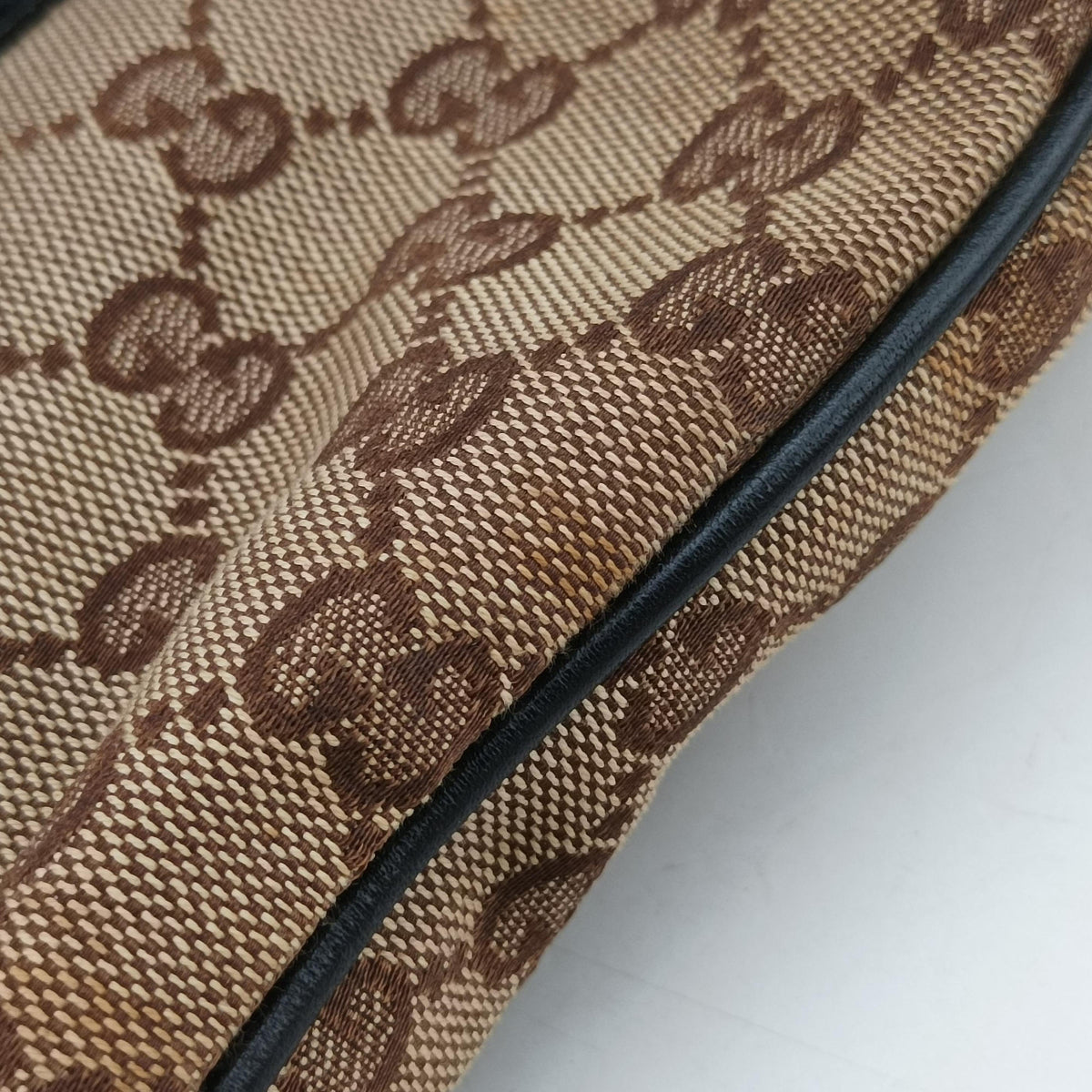 Secondhand Gucci Guccissima GG Twins Beige × Black canvas×leather 232957 handbag | stylenewstar