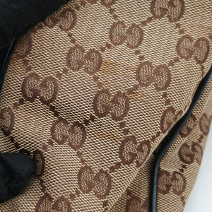 Secondhand Gucci Guccissima GG Twins Beige × Black canvas×leather 232957 handbag | stylenewstar