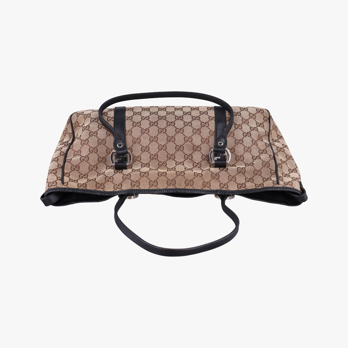 Secondhand Gucci Guccissima GG Twins Beige × Black canvas×leather 232957 handbag | stylenewstar