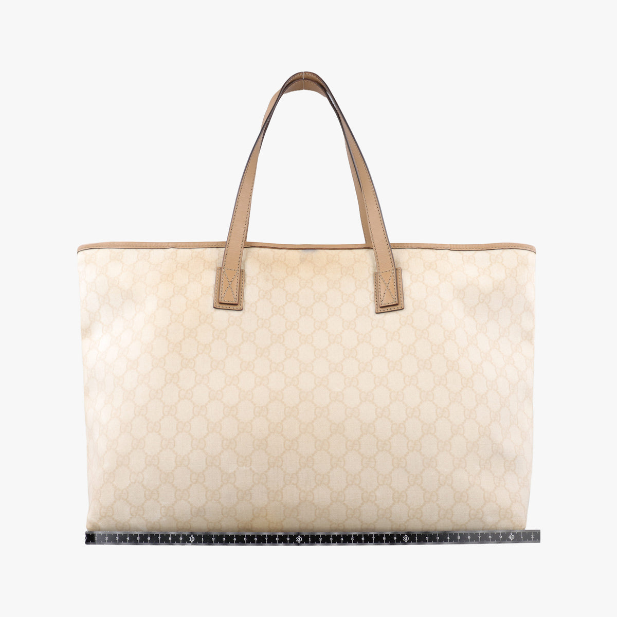 Pre-owned Gucci Guccissima GG Imprime Beige PVC coated canvas 211120 handbag | stylenewstar