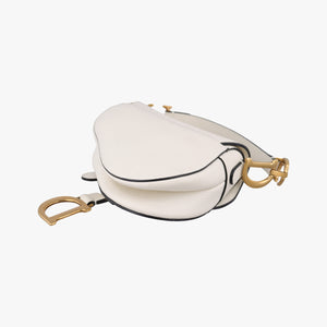 Pre-owned Christian Dior Saddle White Leather  handbag | stylenewstar