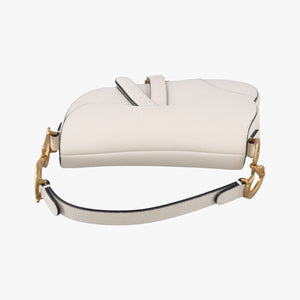 Pre-owned Christian Dior Saddle White Leather  handbag | stylenewstar