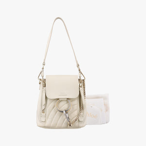 Pre-owned Chloe FAYE mini White leather  shoulderbag | stylenewstar