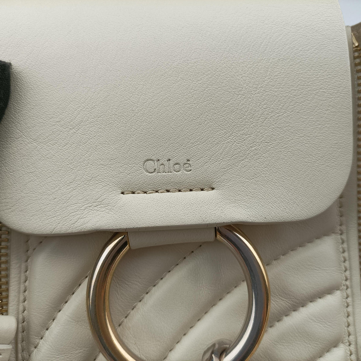 Pre-owned Chloe FAYE mini White leather  shoulderbag | stylenewstar