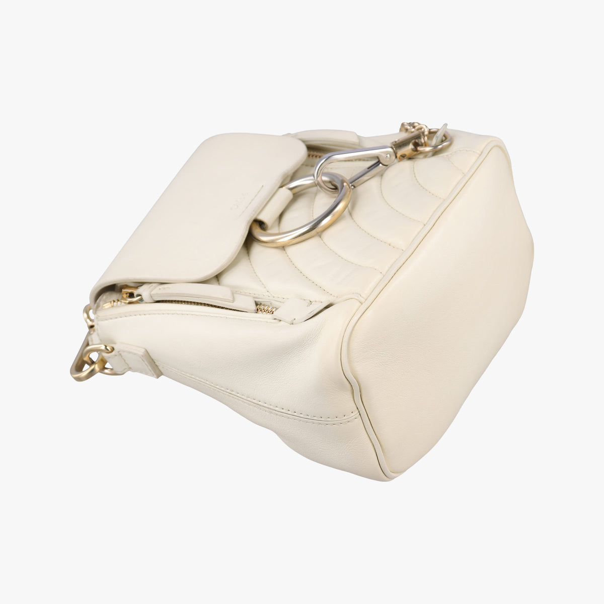Pre-owned Chloe FAYE mini White leather  shoulderbag | stylenewstar