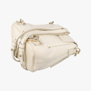 Pre-owned Chloe FAYE mini White leather  shoulderbag | stylenewstar