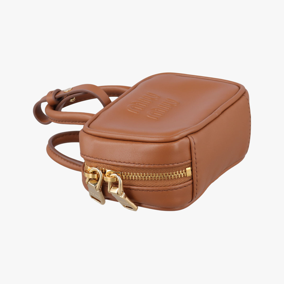 Pre-owned Miu Miu Beau Micro Brown Leather  handbag | stylenewstar