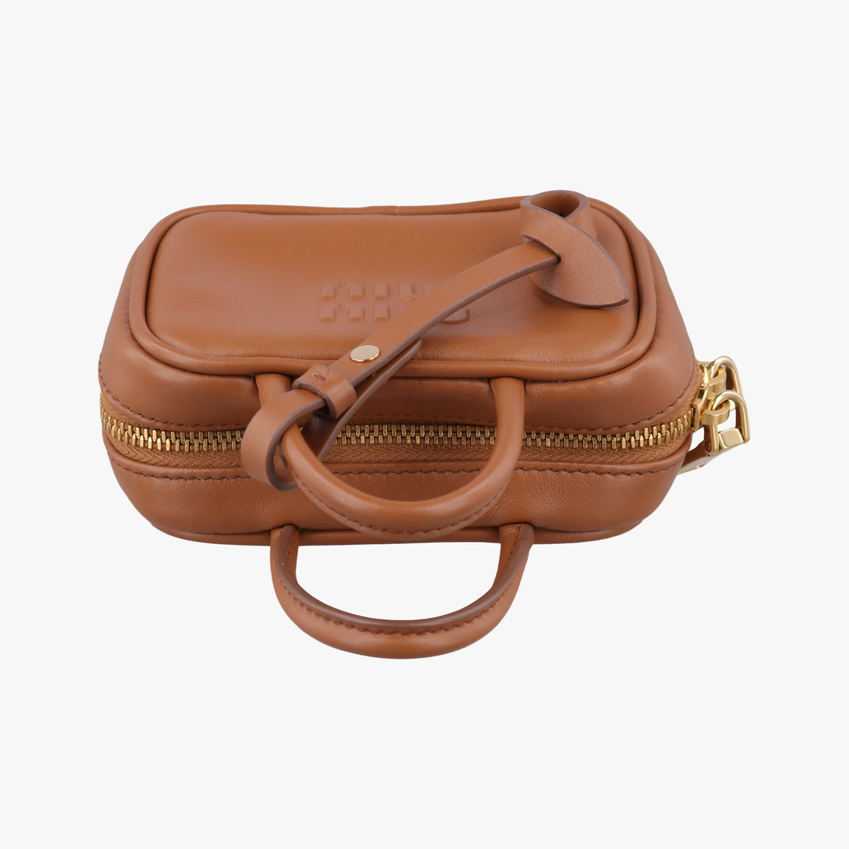 Pre-owned Miu Miu Beau Micro Brown Leather  handbag | stylenewstar